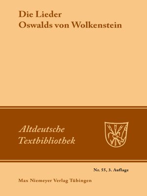 cover image of Die Lieder Oswalds von Wolkenstein